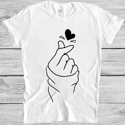 Buy Finger Heart Korean Love Music Heart Band Meme Vintage Gift Tee T Shirt 4010   • 6.70£