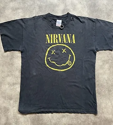 Buy Vintage Nirvana T Shirt Distressed Shirt Screen Stars Holes Read 🤟🏼 • 99£