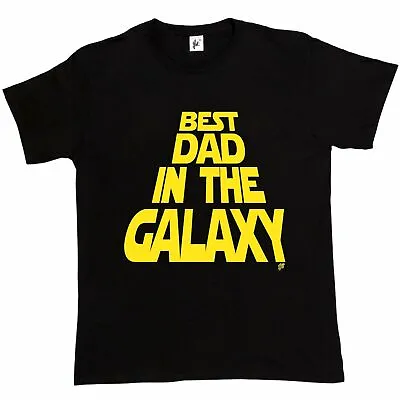 Buy Best Dad In The Galaxy Star Space Rolling Credits Mens T-Shirt • 8.99£