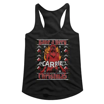 Buy Carrie Have A Scary Christmas Women's Tanktop Tacky Xmas Sweater Horror Movie • 23.21£