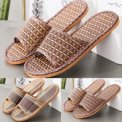 Buy Trendy Summer Indoor Rattan Slipper Sandal Slippers Shoes For Women Men • 16.06£