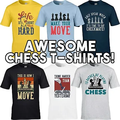 Buy Chess T-Shirts Men's T-Shirt Funny Grandmaster Board Strategy Game Player Gift • 13.99£
