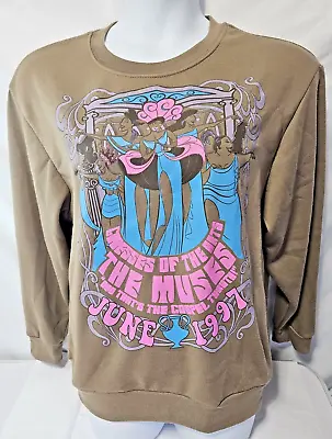 Buy Women's Disney Hercules Muses Crew Neck Long Sleeve Graphic Sweatshirt - Brown L • 11.65£
