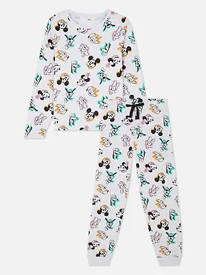Buy Primark Disney Mickey Mouse & Friends Long Sleeve Top & Bottoms Pyjama Set NEW • 14.99£
