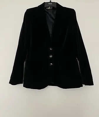 Buy Vintage House Of Fraser Gorgeous Black Velvet Blazer Jacket Size 10 Label 12 • 22.50£