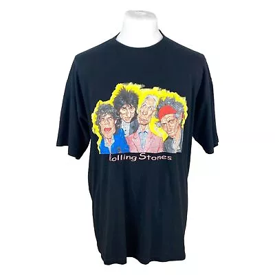 Buy Rolling Stones T Shirt VIntage XL Black Band Tee Graphic Oversized T Shirt Black • 30£