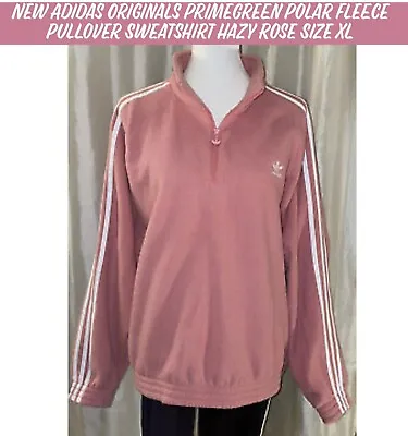 Buy New Adidas Originals PrimeGreen Polar Fleece Pullover Sweatshirt Hazy Rose XL🤍 • 74.94£