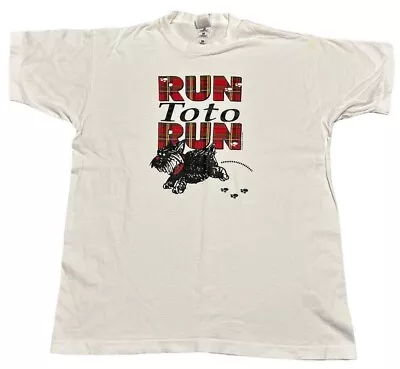 Buy Run Toto Run Vintage Single Stitch White Printed T Shirt Size XL • 10£