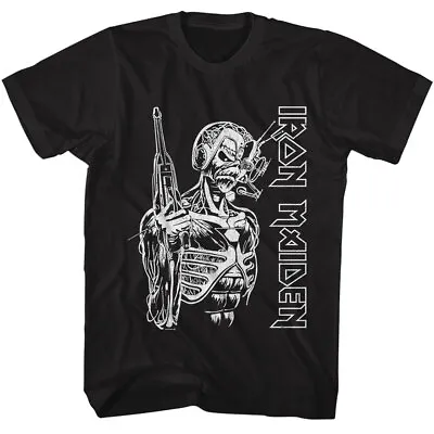 Buy Iron Maiden Somewhere In Time Black & White Eddie Men's T Shirt Rock Band Merch • 56.44£