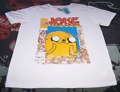 Buy Adventure Time Mens Jake The Dog White Printed Short Sleeve T Shirt Size M New • 12.48£