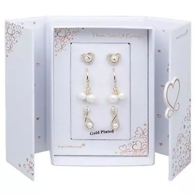 Buy Equilibrium Gold Plated Earrings Gift Set - Pearls • 18.90£