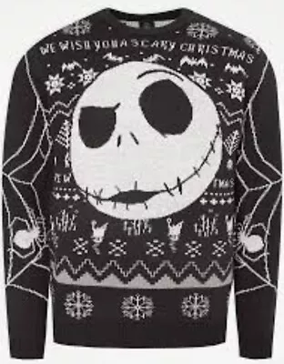 Buy Nightmare Before Christmas Mens Jumper Disney Sweater Pullover Large New • 29.99£