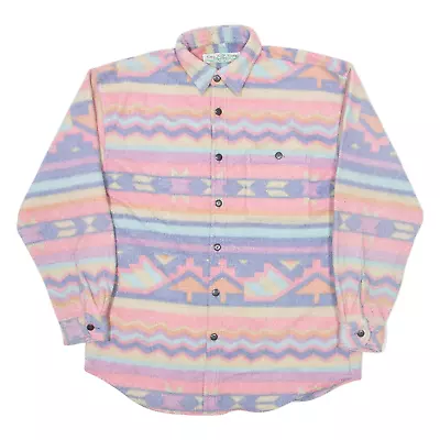 Buy Shacket Mens Fleece Jacket Pink Fair Isle L • 19.99£
