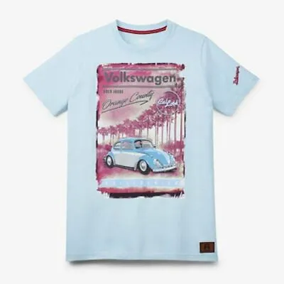 Buy Men’s VW T Shirt ‘Orange County’ Turquoise GENUINE BEETLE MERCHANDISE • 11.99£