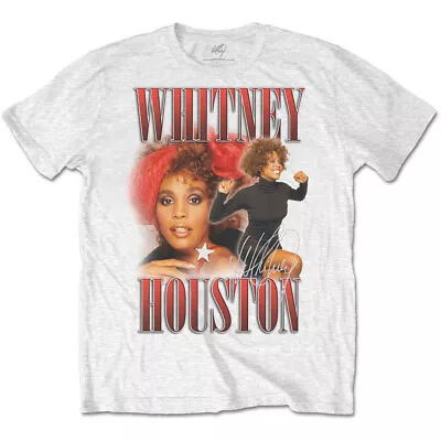 Buy WHITNEY HOUSTON  - Unisex T- Shirt -   90s Homage -  White Cotton  • 16.49£