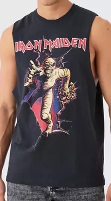 Buy Iron Maiden Licensed Tank T Shirt Men Size M Oversized Powerslave Crossfit Gym • 21.58£