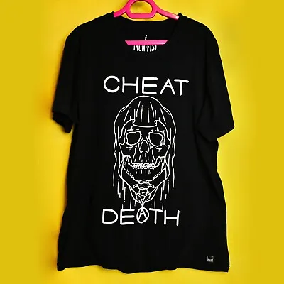 Buy Iron Fist CHEAT DEATH Skull T-shirt Black And White Medium Skater Vintage • 16.50£
