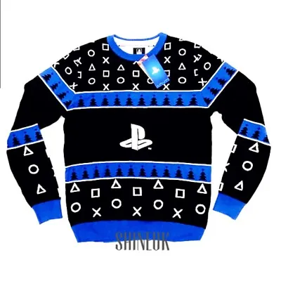 Buy PlayStation Gaming Men's Christmas Thin Knitted Novelty Jumper Festive Primark  • 27.99£