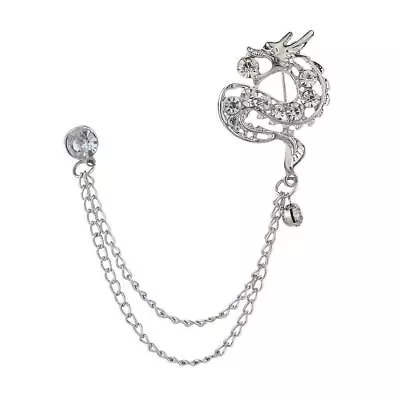 Buy Men Jewelry With Chain Brooch Hanging With Chain Rhinestones, Shirt, Tie, Hat • 4.36£