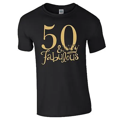 Buy 50th Birthday Gift T-Shirt Fabulous 50 King Queen Love Fifty Years Men Women Top • 9.99£