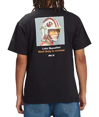Buy Dc Shoes Star Wars Mens T Shirt.luke Skywalker Backprint Black Top T Shirt W22 • 17.99£