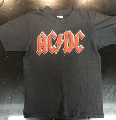 Buy AC/DC Official Back In Black Tour T- Shirt 1980 Very Good Condition. • 68£