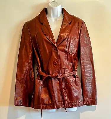 Buy Vintage BERMAN’S Woman’s Burgundy Supple Leather Jacket SIZE 14 • 81.96£