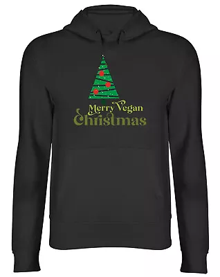Buy Christmas Tree Hoodie Mens Womens Merry Vegan Christmas Xmas Veggie Top Gift • 17.99£