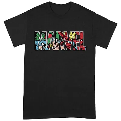 Buy Official Marvel Logo Character Infill Printed T-Shirt • 9.95£