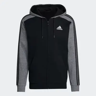 Buy Adidas Mens ESSENTIALS MÉLANGE FRENCH TERRY FULL-ZIP HOODIE XL 26'' • 29£