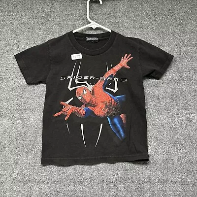Buy Spider Man T-Shirt Black Short Sleeve Youth Size 8/10 Graphic Print Movie Y2K • 15.78£