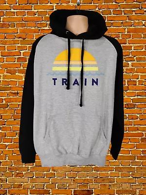 Buy New Train Rock Pop Band Grey Black Hoodie Sweater Concert Music  Size Large • 14.99£