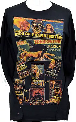 Buy Womens Horror Long Sleeve T-shirt Bride Of Frankenstein Karloff Monster S-2xl  • 19.95£