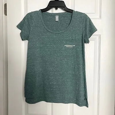 Buy Jagermeister Green Heather Pocket T-Shirt Short Sleeve Size LARGE Longer In Back • 9.44£