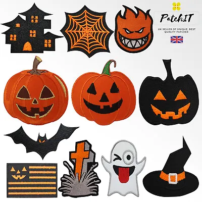 Buy Halloween Logo Patch To Iron/ Sew On, Embroidered Cloth Patches,Badges • 2.49£