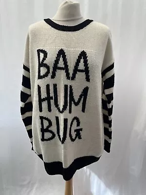 Buy Next Christmas Jumper Size 14 White Acrylic Knit Long Sleeve Pullover Women’s • 5.49£