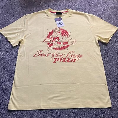 Buy Official Stranger Things Surfer Boy Pizza T-shirt Men’s U.K. Size Large BNWT New • 9.99£