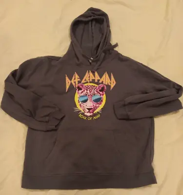 Buy Def Leppard Rock Of Ages Women's Size XL Gray Graphic Hoodie Pullover  A23 • 14.12£
