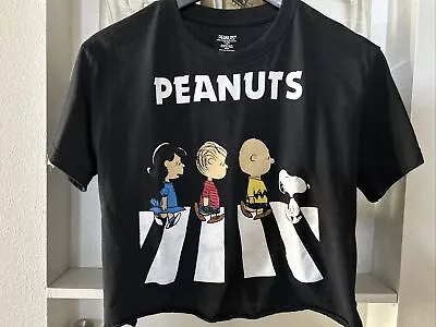 Buy Peanuts Snoopy T-Shirt - Beatles Abbey Road   - Size M Crop Top Rock Half Shirt • 19.27£