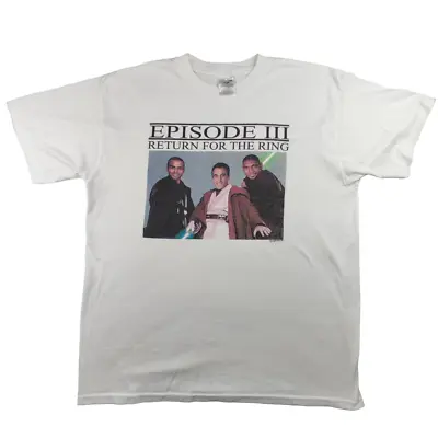 Buy Vintage Novelty Funny Star Wars Graphic T Shirt L White TSW 2005 • 17.99£
