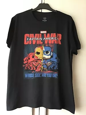 Buy Mens Marvel Captain America Civil War Collector T-Shirt Graphic Print Size M • 2.99£