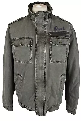 Buy LEVI'S Grey Sherpa Denim Jacket Size L Mens Full Zip Outdoors Outerwear Menswear • 27£