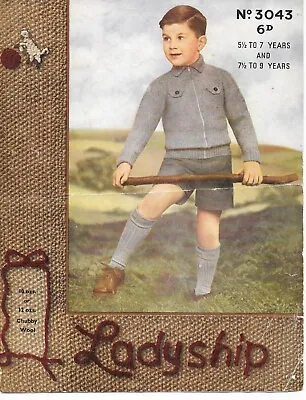 Buy Vintage Boy's Lumber Jacket Knitting Pattern Ladyship 3043 • 0.99£