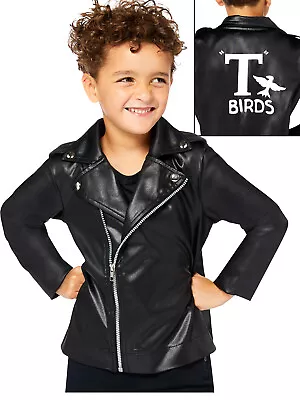 Buy Childs T-Birds Jacket Fancy Dress Grease Costume 50's Danny 1950s Boys Kids • 23.99£