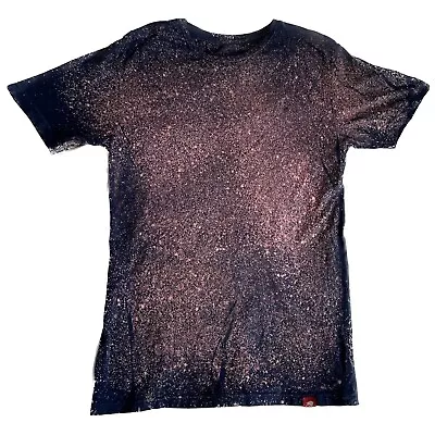 Buy Galaxy Print/ Splashed Paint 100% Cotton T-shirt Navy Blue Pink L Unisex Mens • 35£