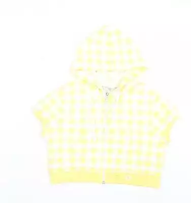 Buy New Look Womens Yellow Plaid Cotton Full Zip Hoodie Size 12 Zip - Cropped • 5.75£