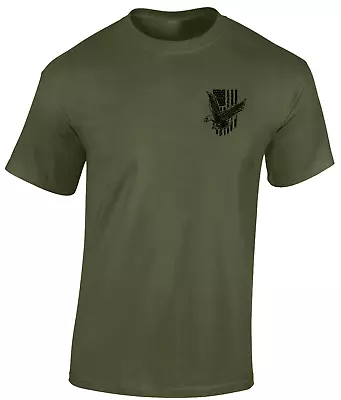 Buy Black Eagle Lb Mens T Shirt Military Army Design Usa Biker Motorbike Raf Top • 8.99£