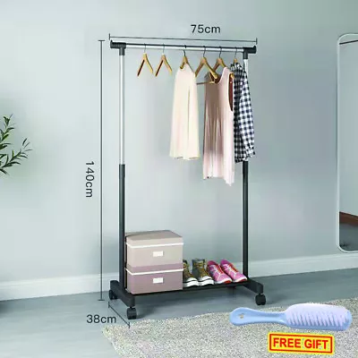 Buy Heavy Duty Metal Clothes Rail Storage Garment Shelf Hanging Display Stand Rack • 10.99£