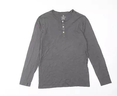 Buy Lands' End Mens Grey Cotton T-Shirt Size S Round Neck • 6£