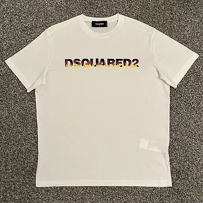 Buy ⭐️ Dsquared2 Flame T-Shirt In White ⭐️ 100% AUTHENTIC ⭐️ SIZE SMALL ⭐️ • 75£